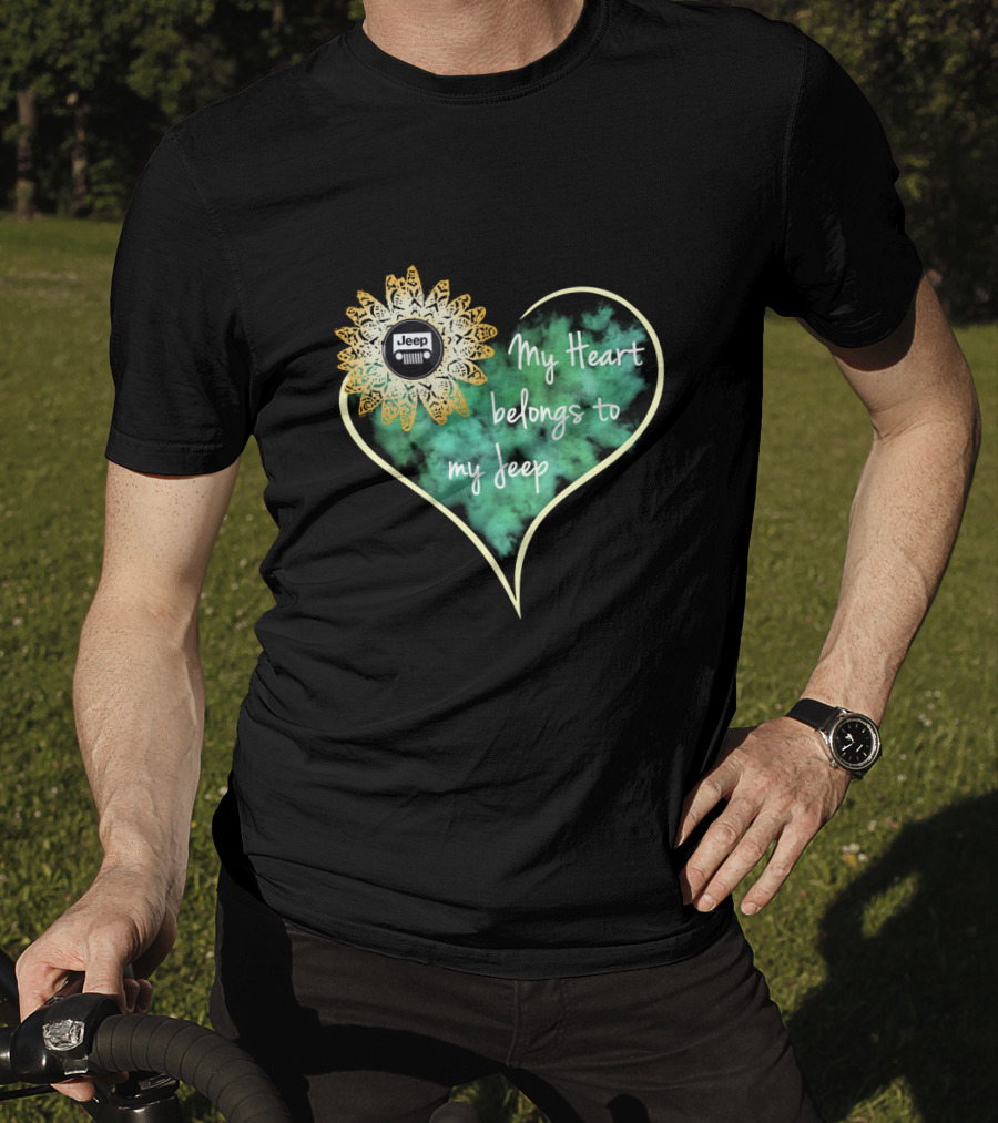 My Heart Belongs To My Jeep Sunflower T-Shirt
