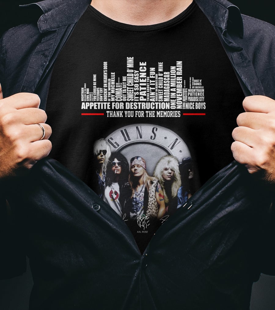 Guns N Roses Appetite For Destruction Thank You For The Memories T-Shirt