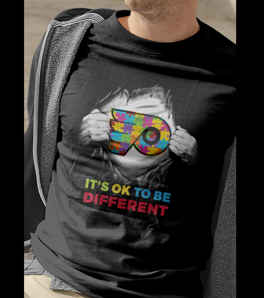 It's Ok To Be Different Autism Puzzle Flyer Nhl T-Shirt