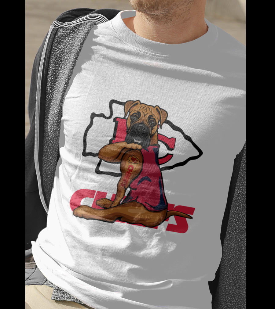 Kc Chiefs Boxer Tattoo Nfl Fan Dog T-Shirt