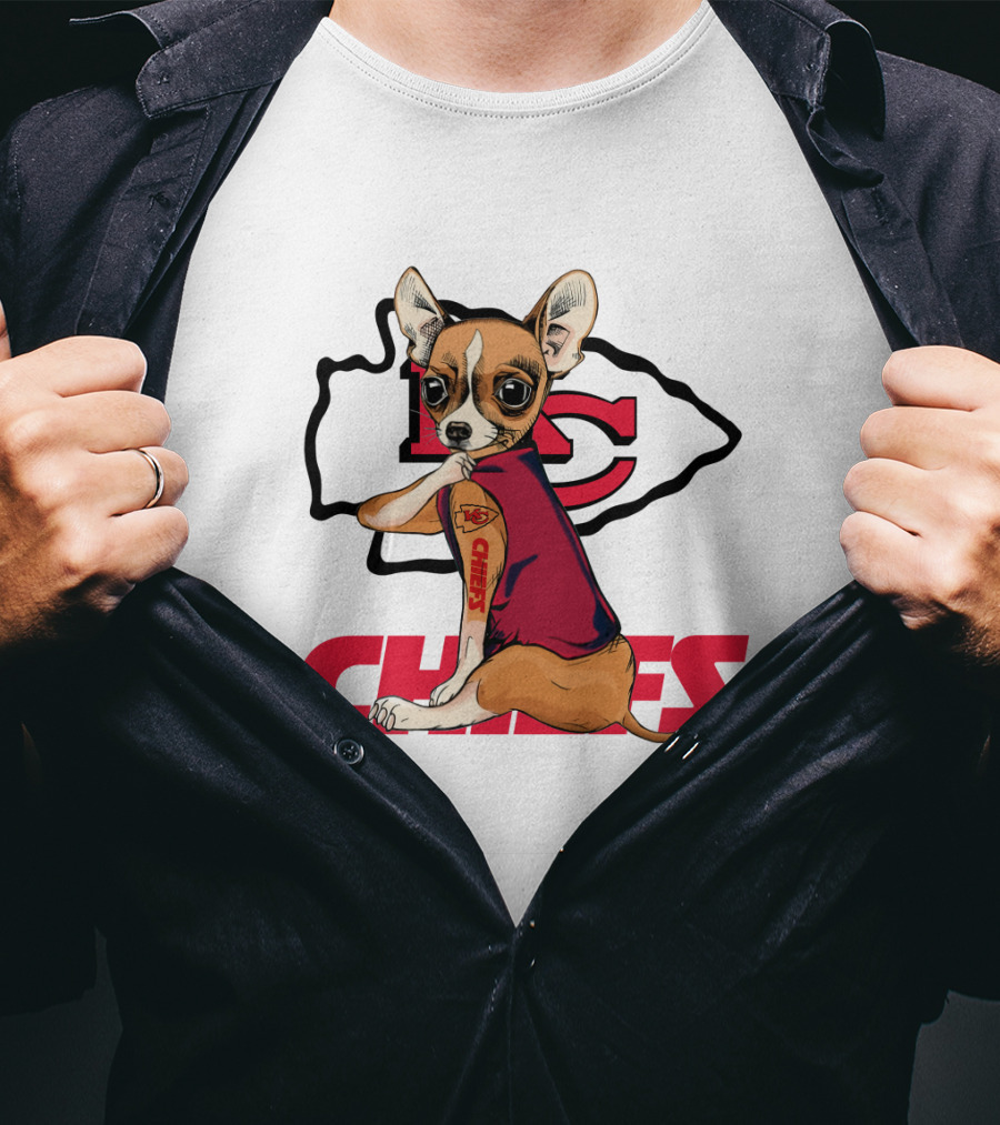 Chihuahua Chiefs Nfl Football Fan Team Spirit T-Shirt