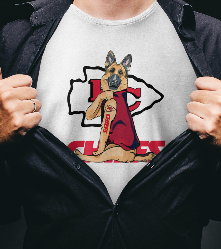 KC Chiefs German Shepherd Fan T-Shirt