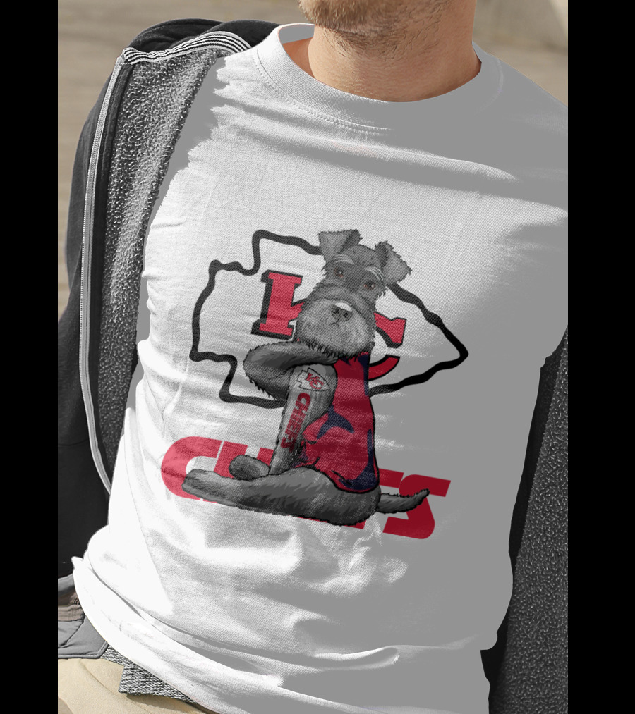 Schnauzer Chiefs KC Logo Dog T-Shirt
