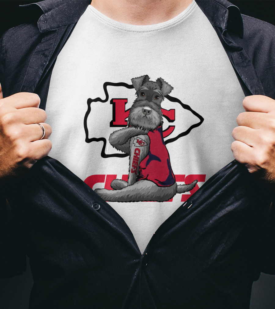Schnauzer Chiefs KC Logo Dog T-Shirt