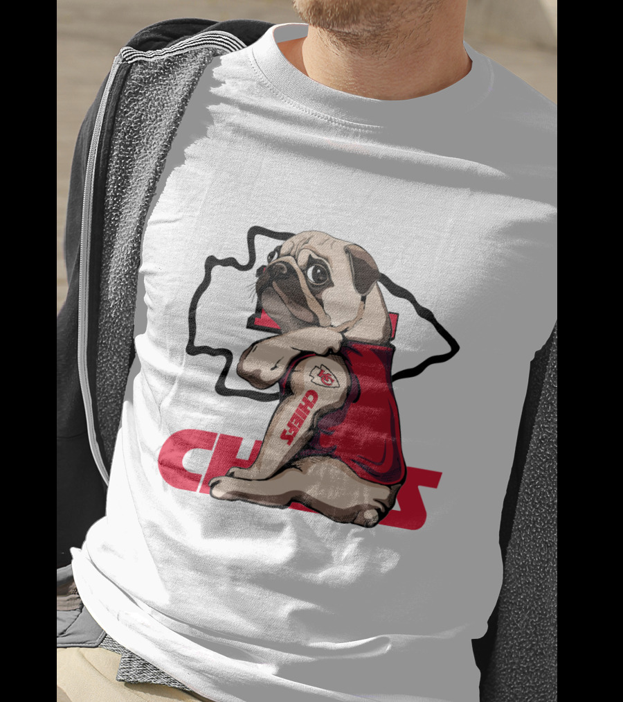 Kansas City Chiefs Pug Tattoo Fan Nfl Football T-Shirt