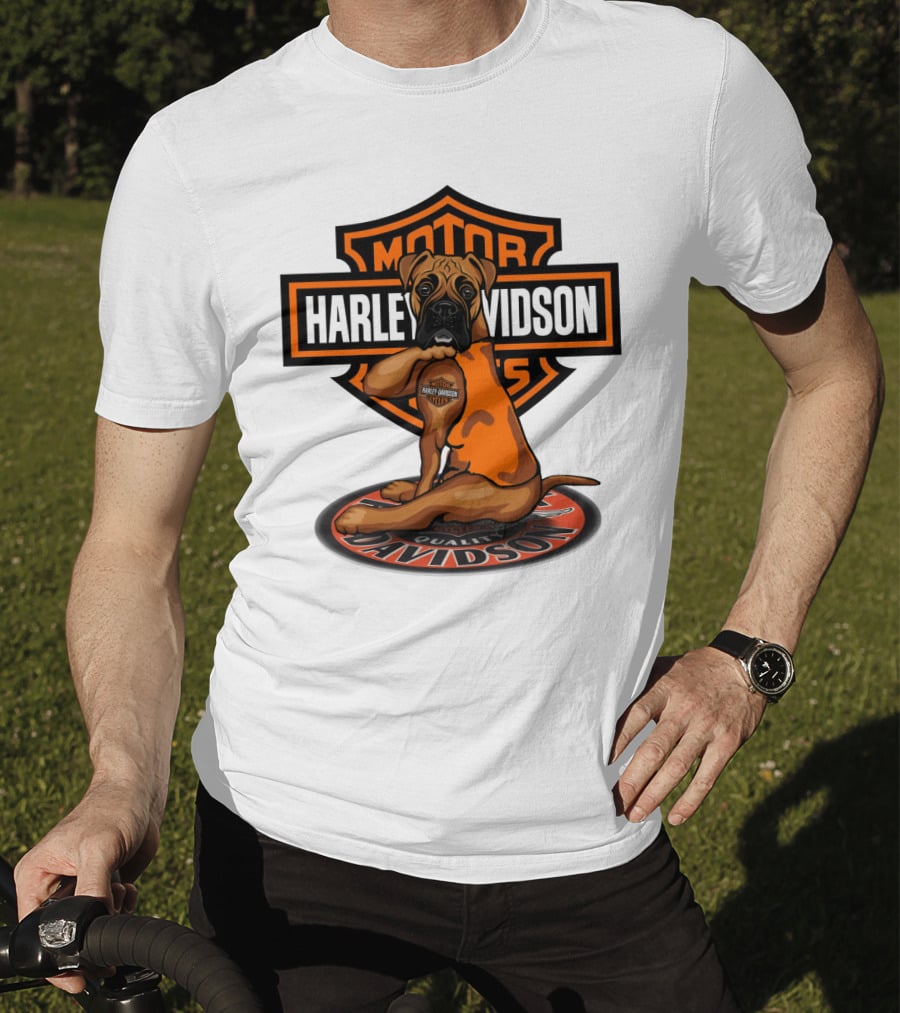 Harley Davidson Motor Cycles Boxer Dog T-Shirt