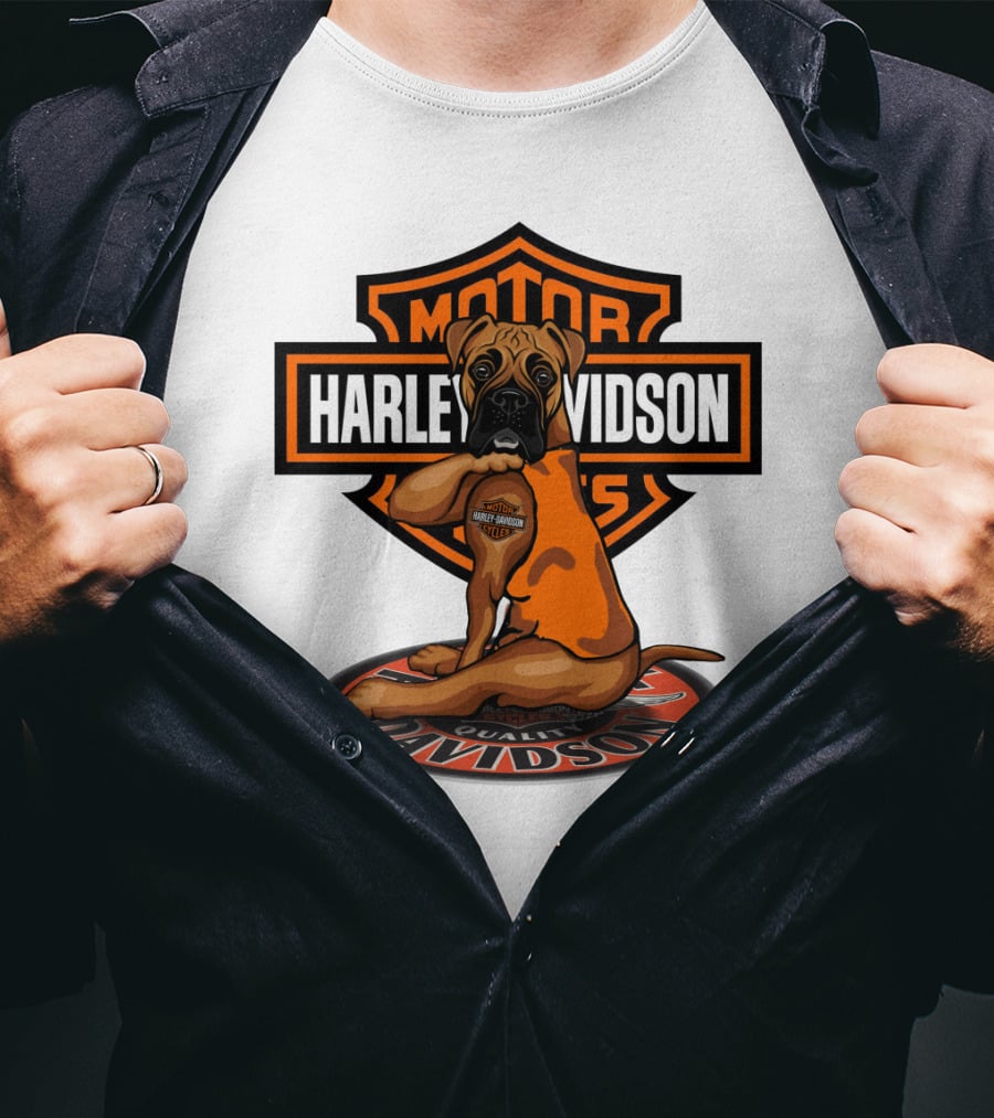 Harley Davidson Motor Cycles Boxer Dog T-Shirt