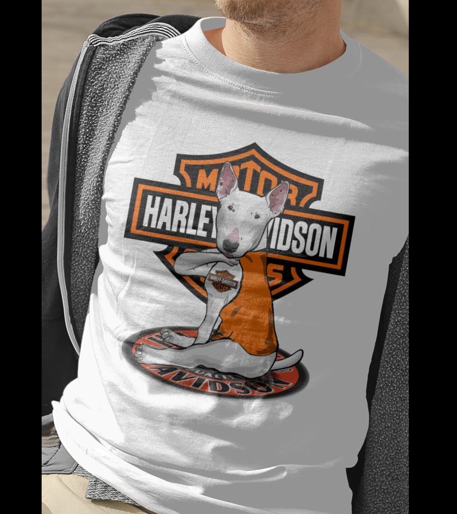 Harley Davidson Bull Terrier Mascot Motorcycles T-Shirt