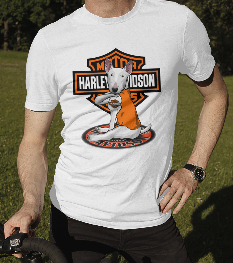 Harley Davidson Bull Terrier Mascot Motorcycles T-Shirt