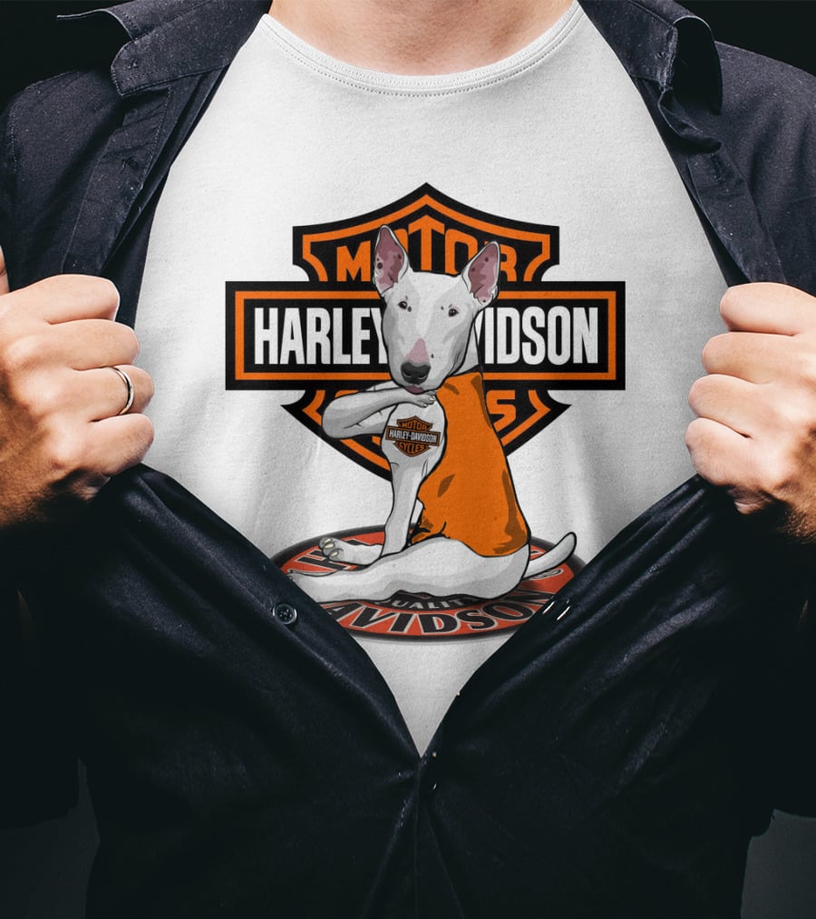Harley Davidson Bull Terrier Mascot Motorcycles T-Shirt