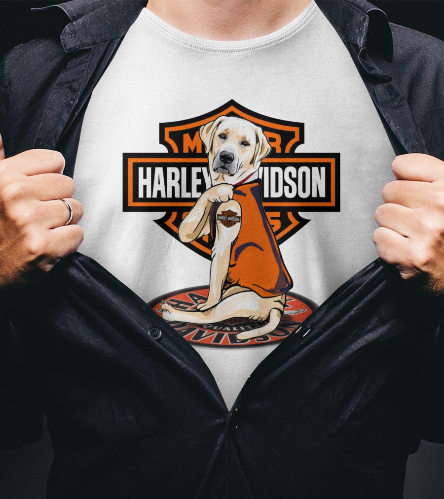 Harley Davidson Labrador Retriever Motorcycles T-Shirt