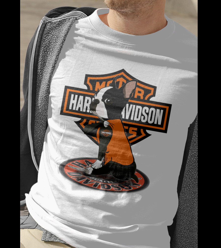 Harley Davidson Boston Terrier Motor Cycles T-Shirt