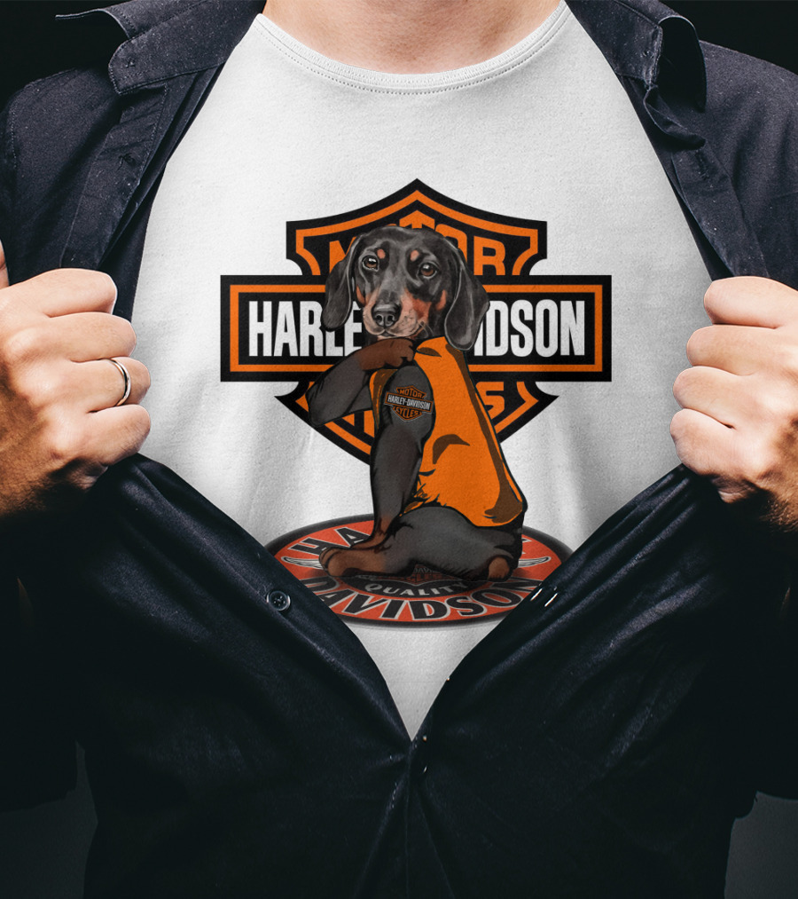 Harley Davidson Motorcycles Dachshund T-Shirt