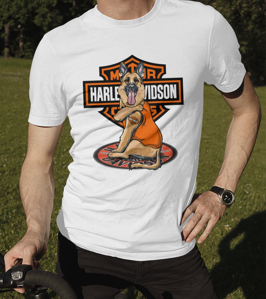 Harley Davidson Motor Cycles German Shepherd T-Shirt