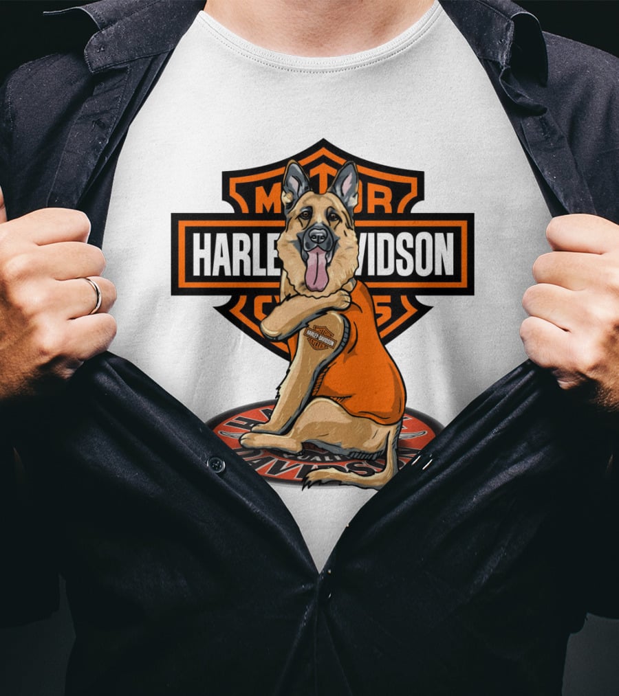 Harley Davidson Motor Cycles German Shepherd T-Shirt
