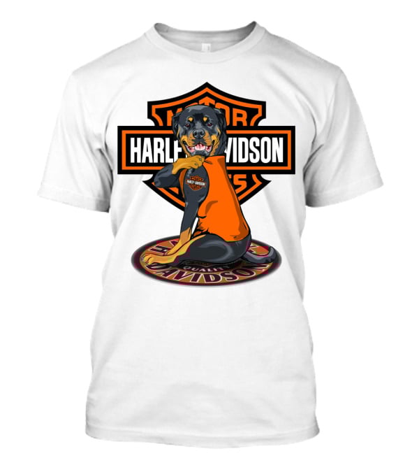 Harley Davidson Motorcycles Rottweiler T-Shirt