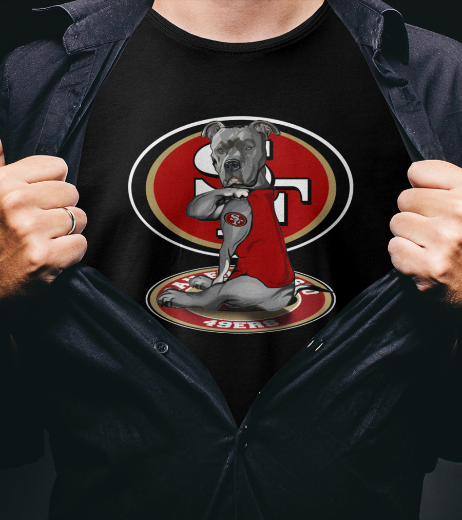 San Francisco 49ers Pitbull Dog NFL T-Shirt