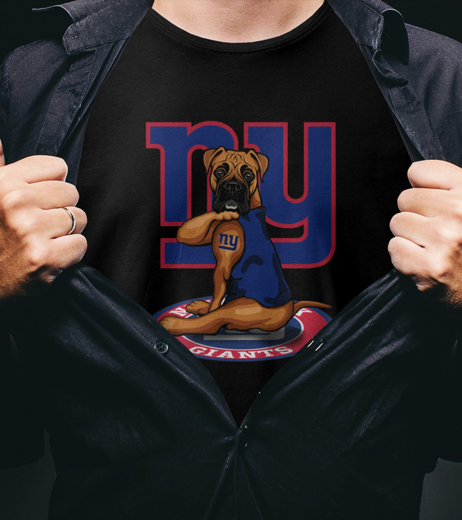 Ny Giants Boxer Dog T-Shirt