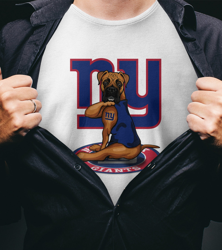 NY Giants Boxer Dog T-Shirt