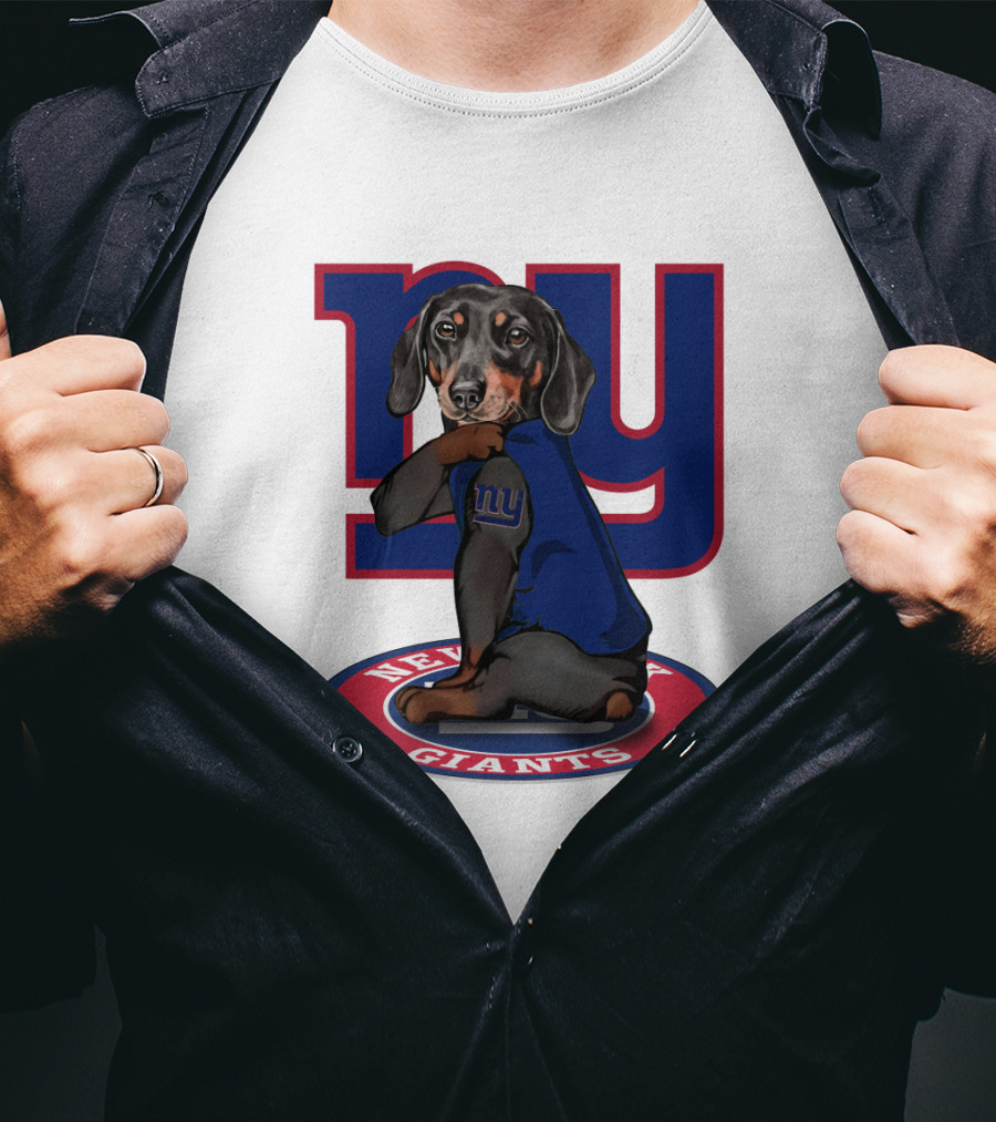 New York Giants Dachshunds NFL Team T-Shirt
