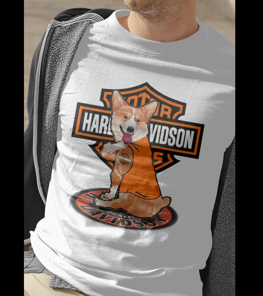 Harley Davidson Motor Corgi T-Shirt