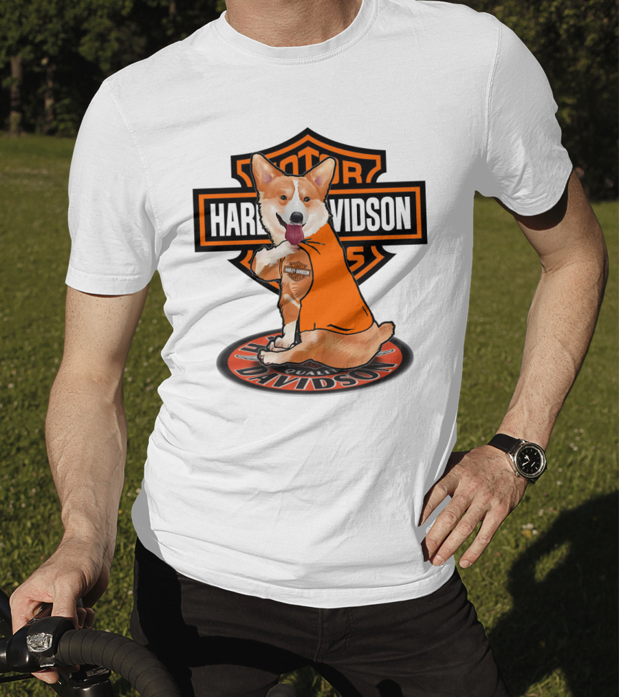 Harley Davidson Motor Corgi T-Shirt