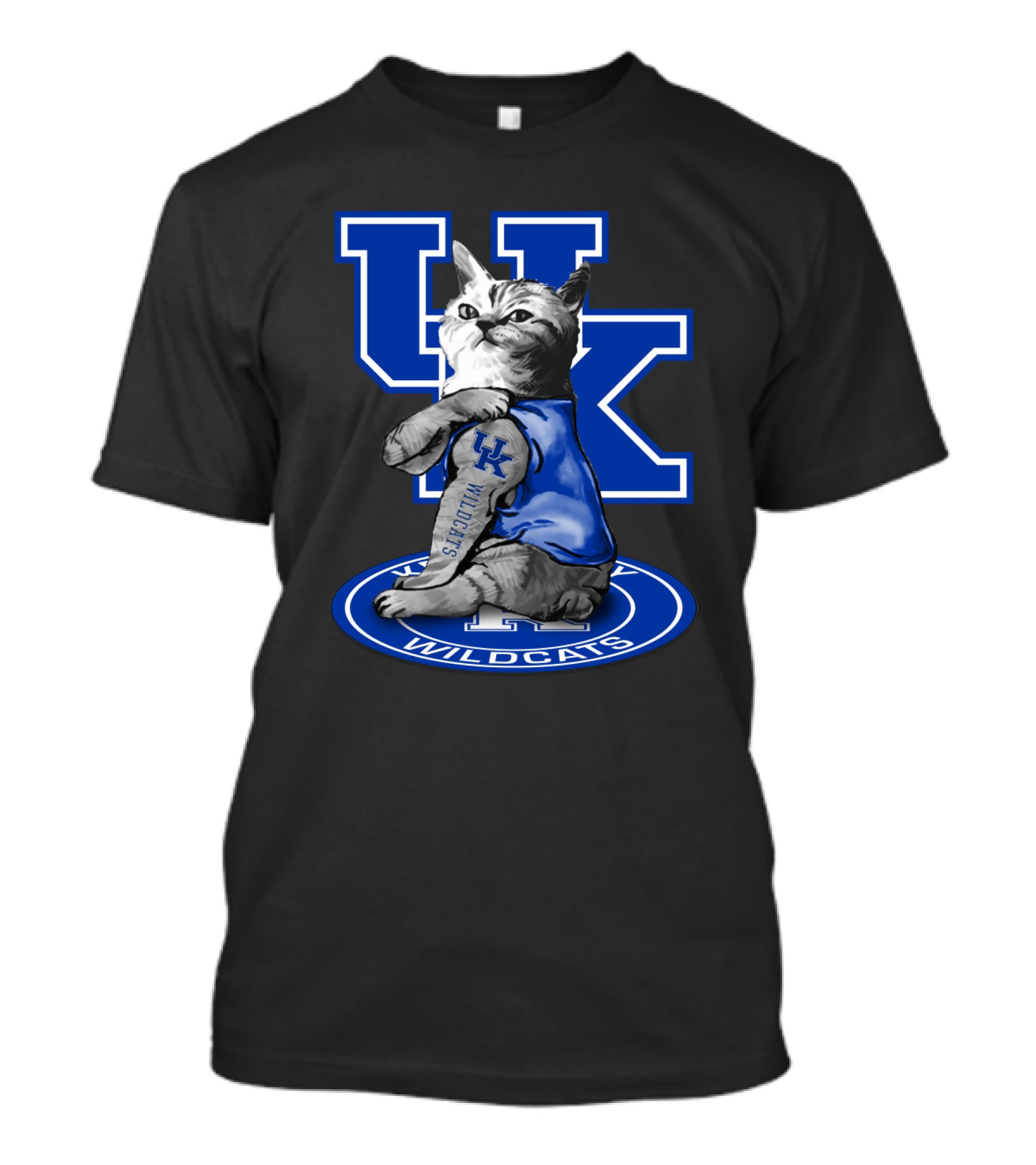 Uk Wildcats Cat Mascot With Letterman T-Shirt