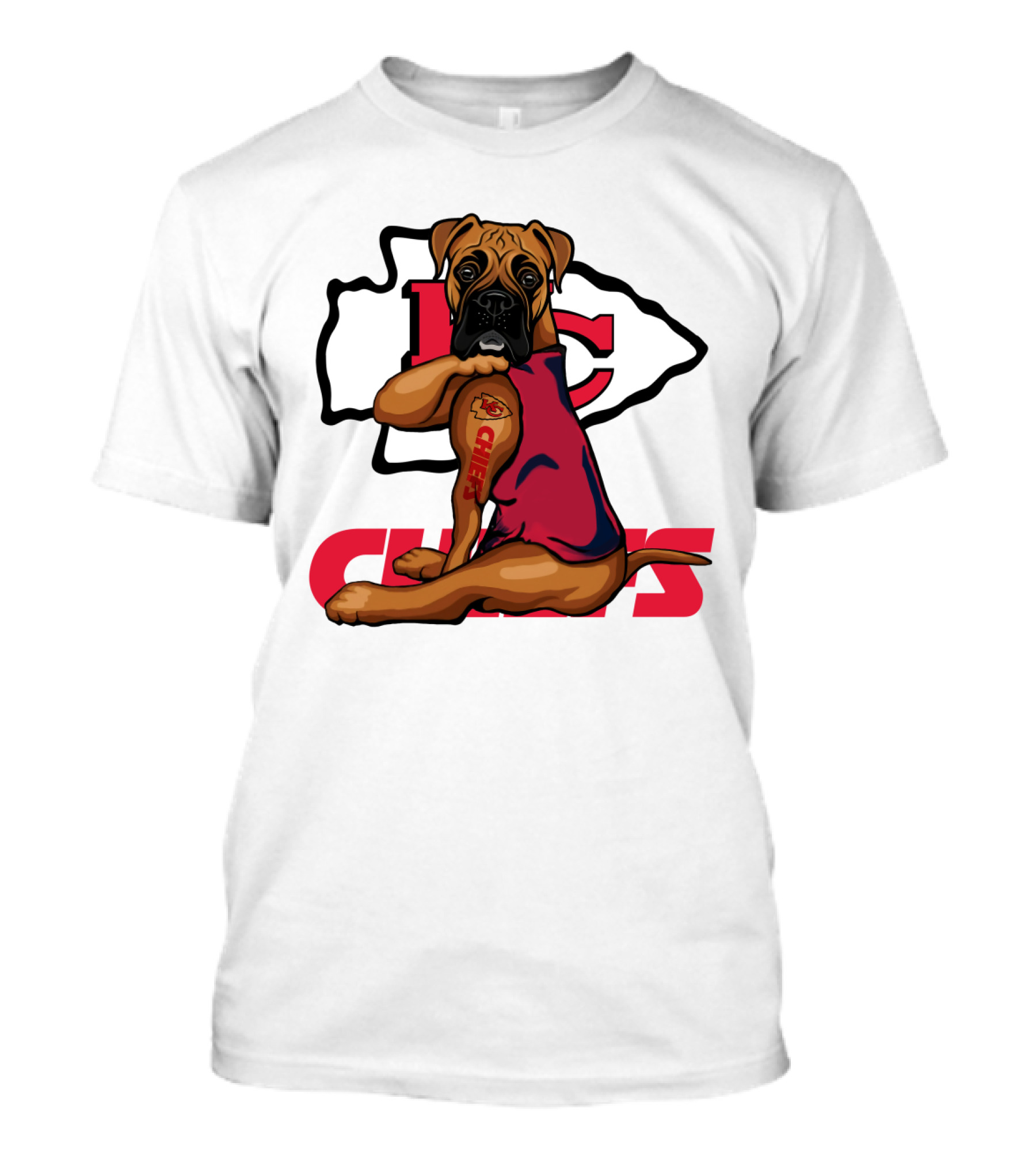 Boxer Nfl Kansas City Chiefs Dog Tattoo T-Shirt