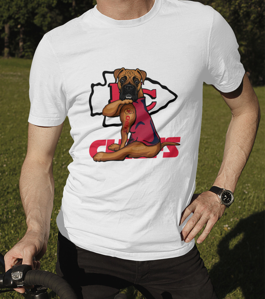 Boxer Nfl Kansas City Chiefs Dog Tattoo T-Shirt