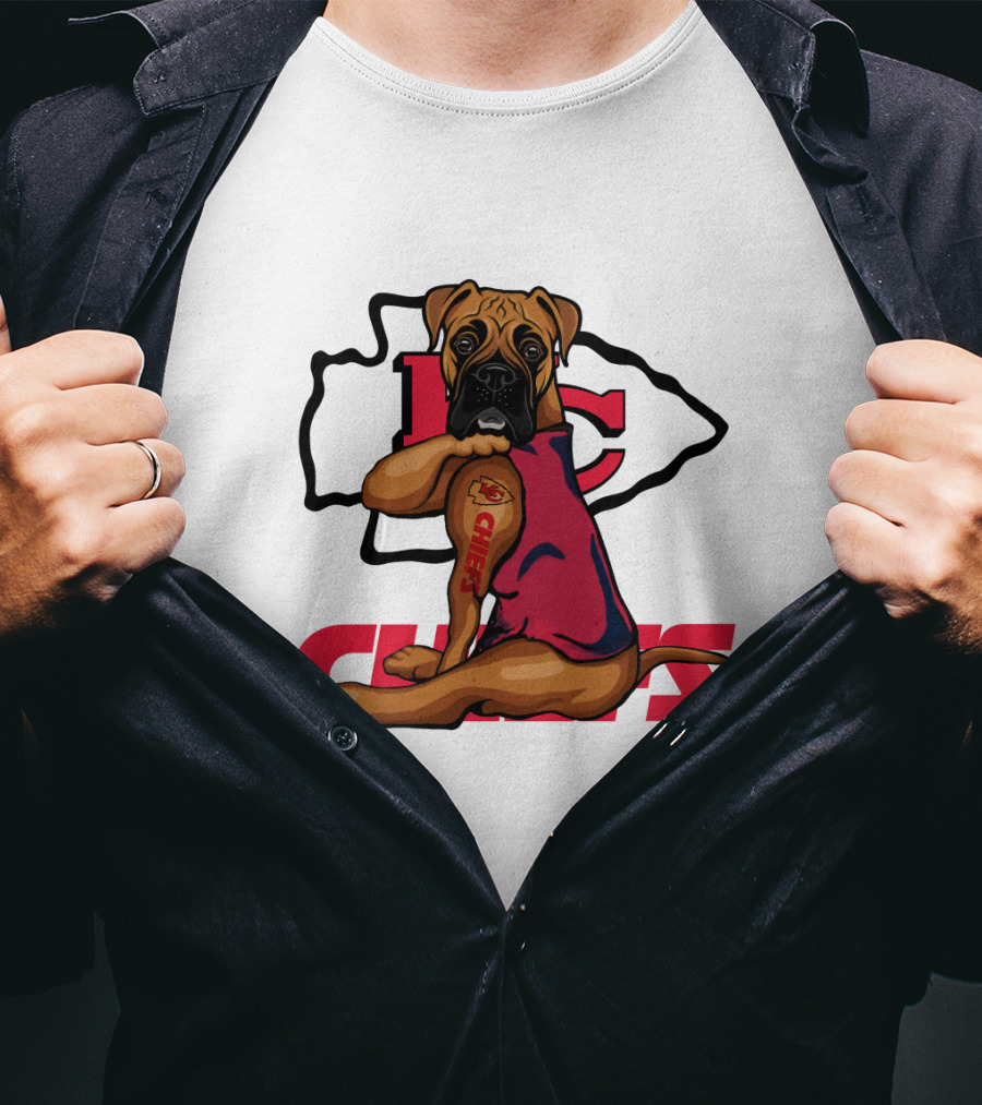 Boxer Nfl Kansas City Chiefs Dog Tattoo T-Shirt