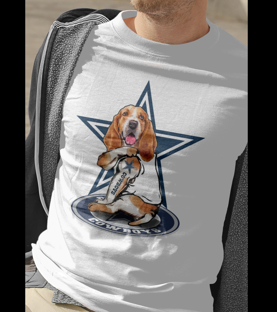 Cowboys Basset Hound With Star T-Shirt