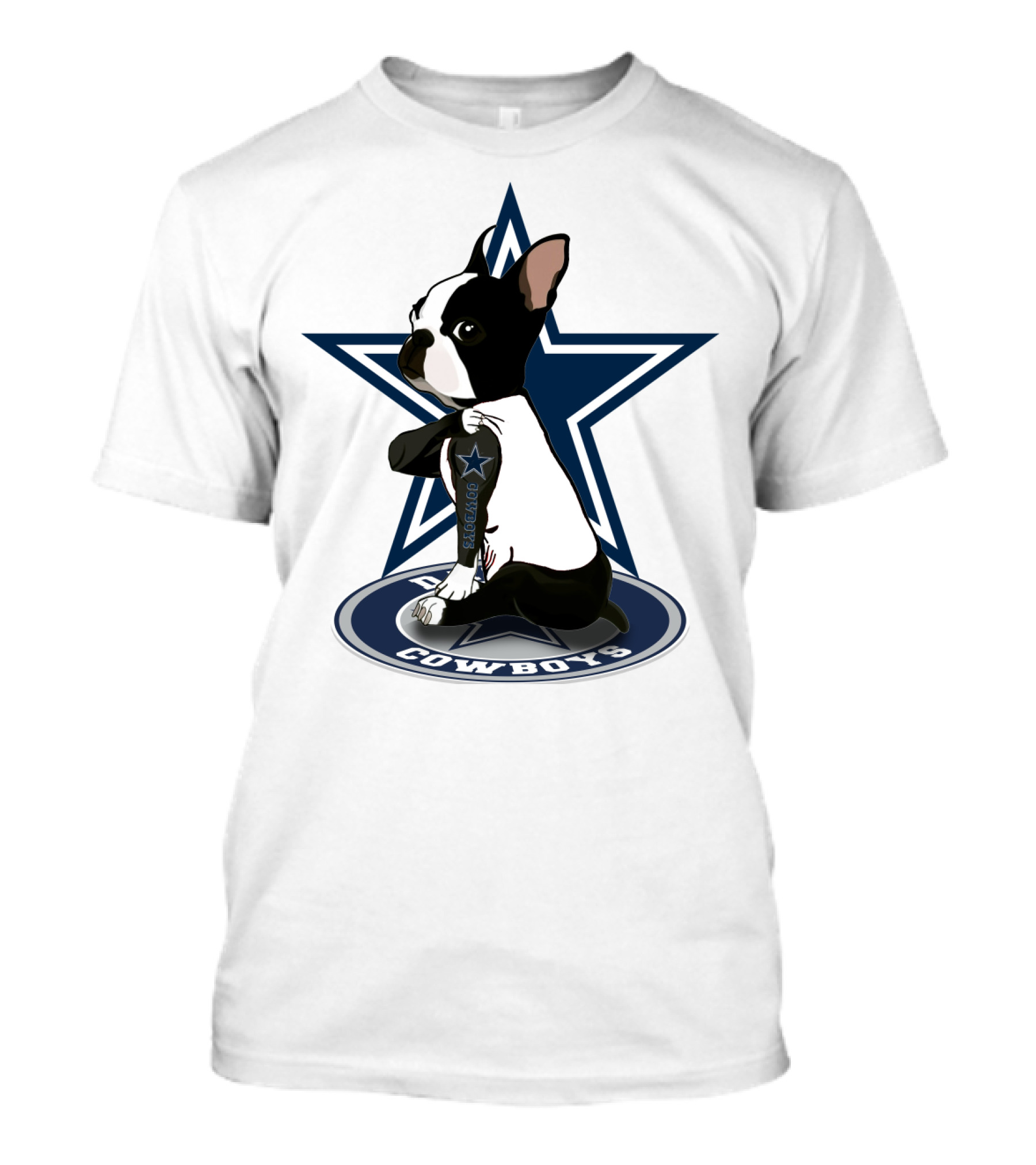 Boston Terrier Cowboys Star T-Shirt