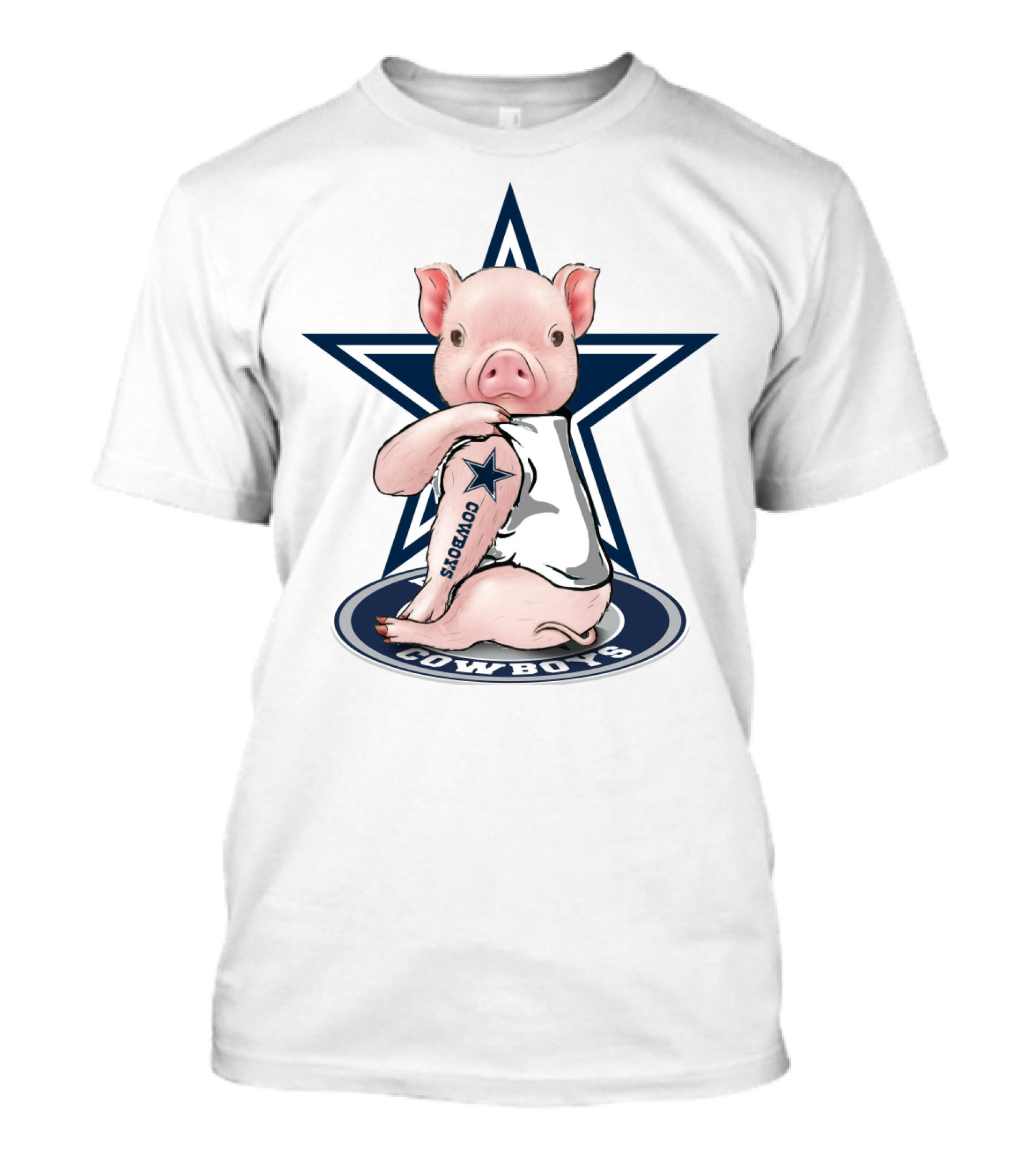 Cowboys Pig With Star Tattoo T-Shirt