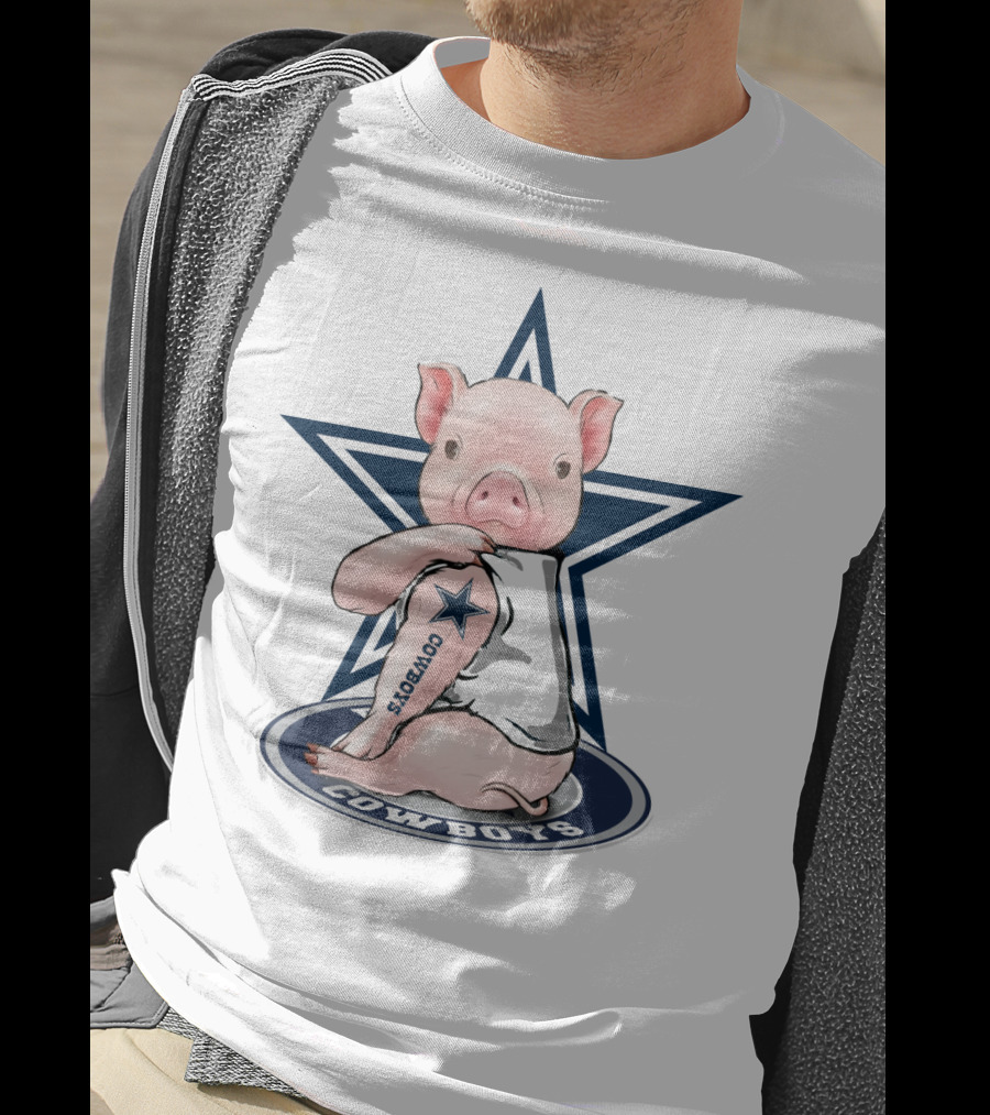 Cowboys Pig With Star Tattoo T-Shirt