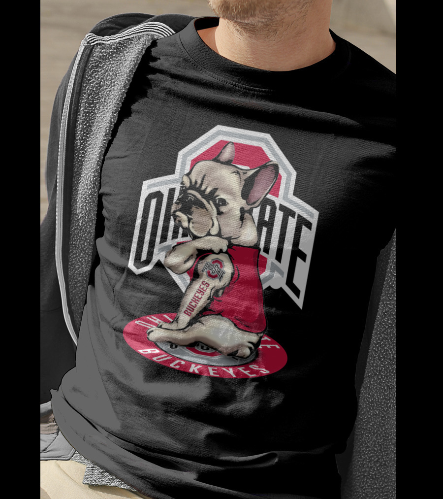 Ohio State Buckeyes French Bulldog T-Shirt