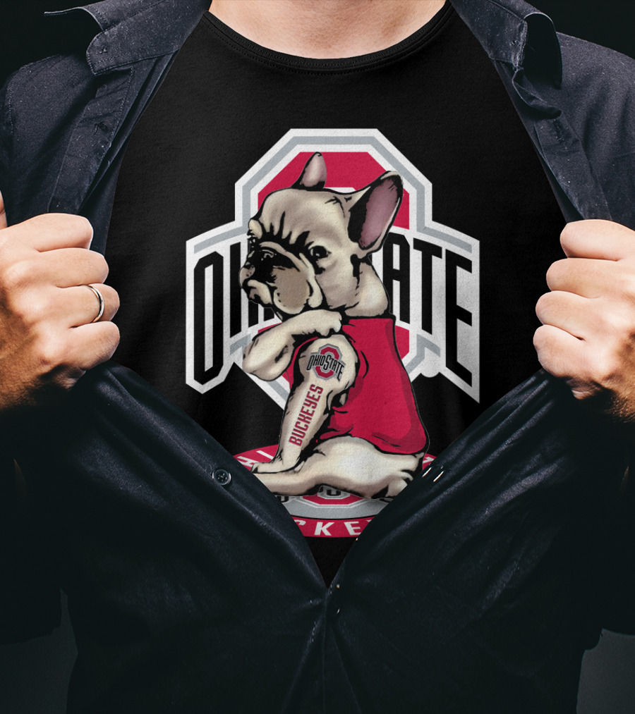 Ohio State Buckeyes French Bulldog T-Shirt