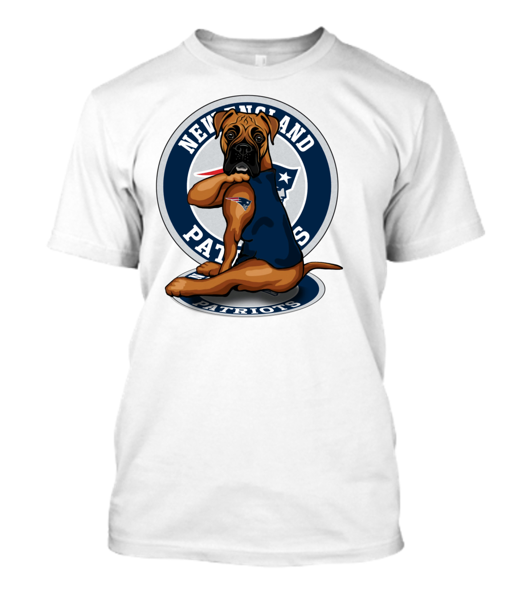 New England Patriots Boxer Dog T-Shirt