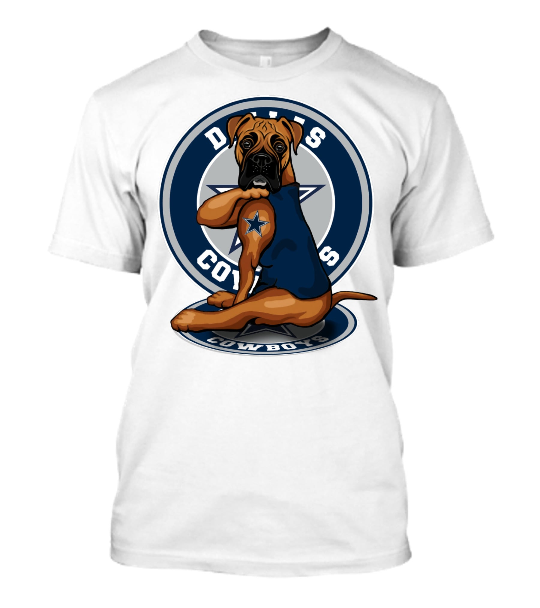 Dallas Cowboys Boxer Dog Star T-Shirt