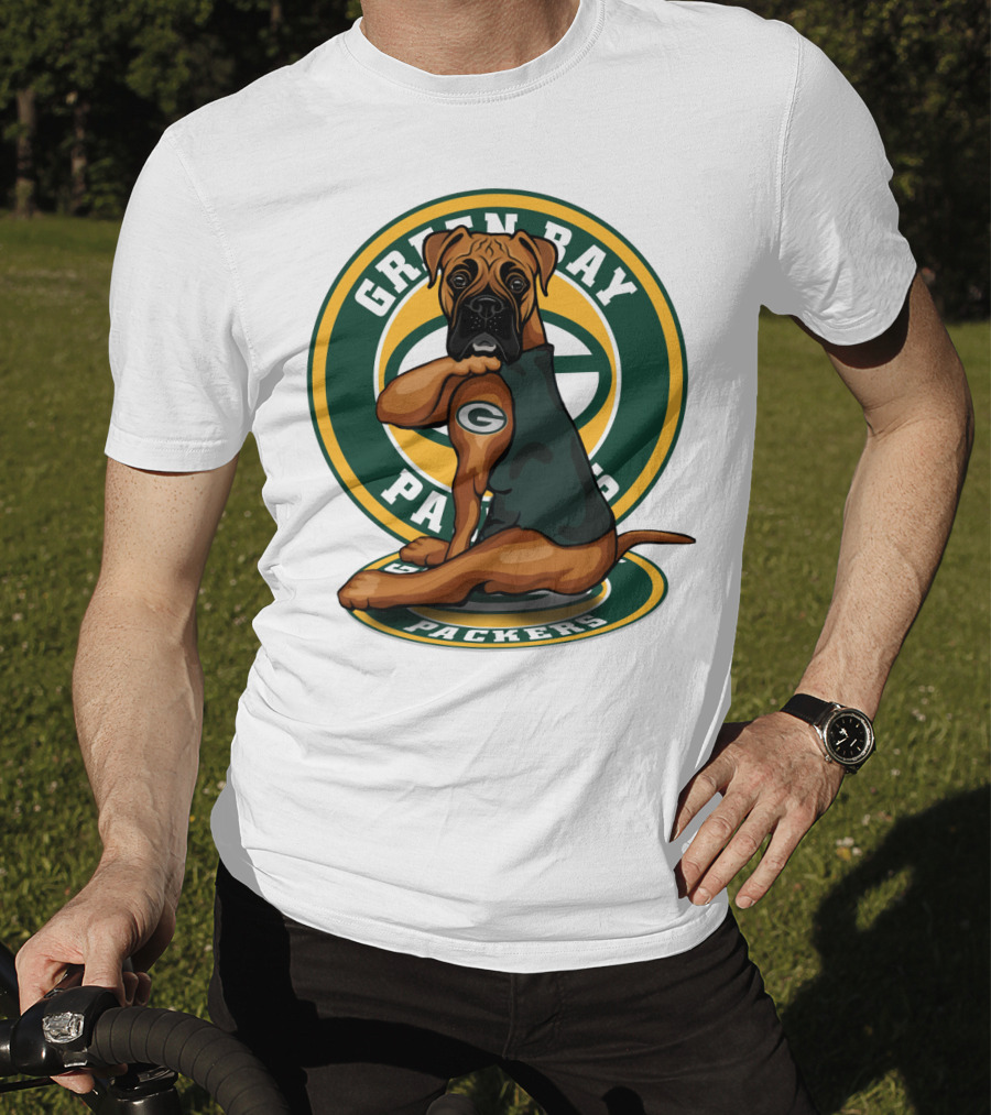 Green Bay Packers Boxer Dog T-Shirt