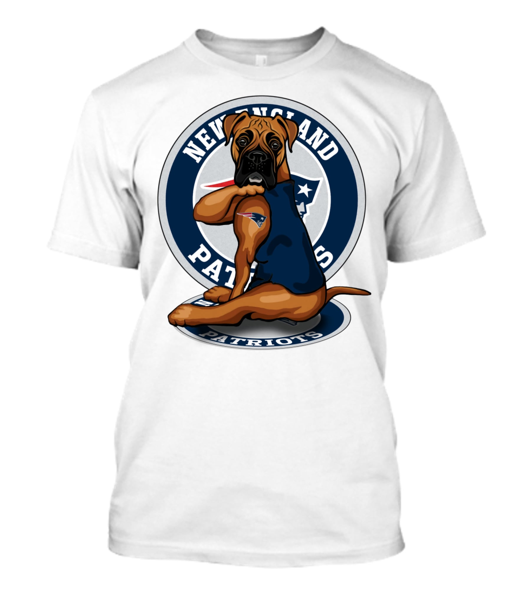 New England Patriots Boxer Dog T-Shirt