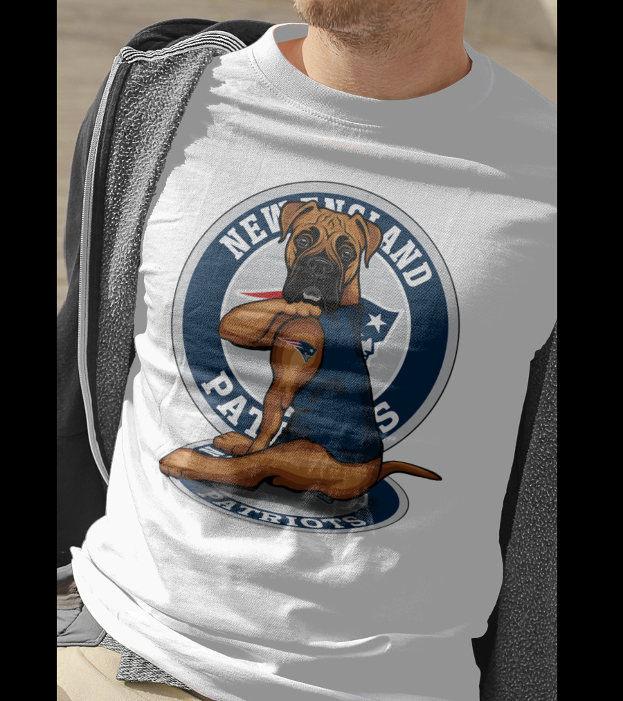 New England Patriots Boxer Dog T-Shirt
