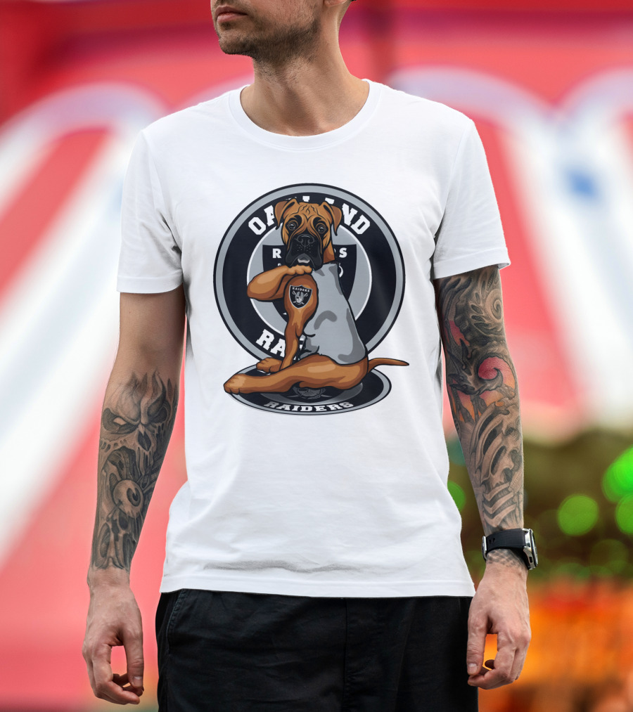 Oakland Raiders Boxer Dog T-Shirt