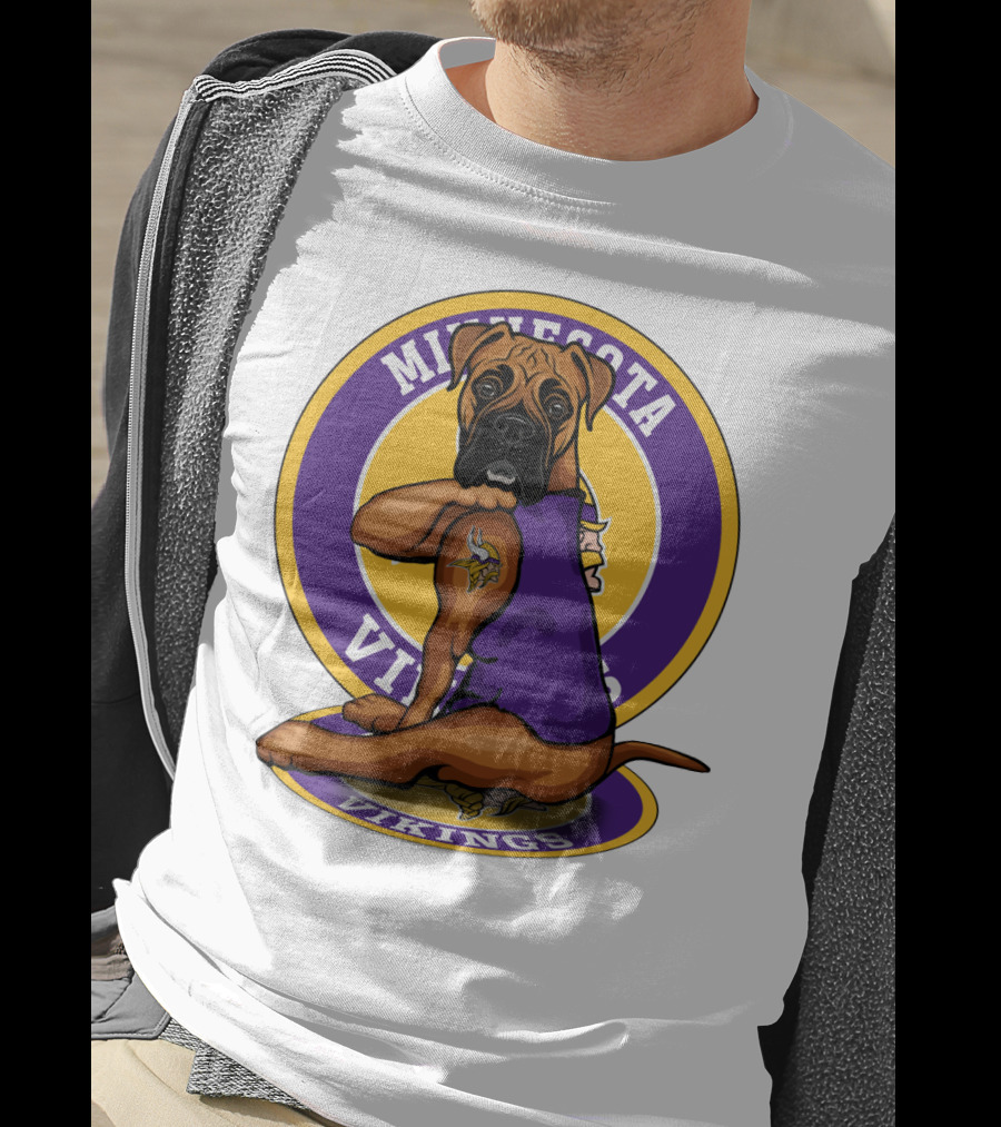 Minnesota Vikings Boxer Dog Tattoo T-Shirt