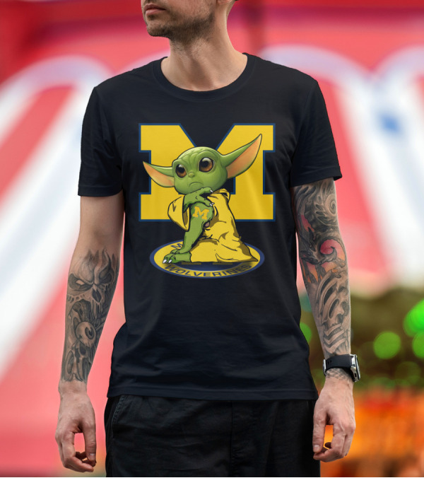 Premium T-Shirt: Michigan Wolverines Yoda T-Shirt Michigan Wolverines Yoda T-Shirt