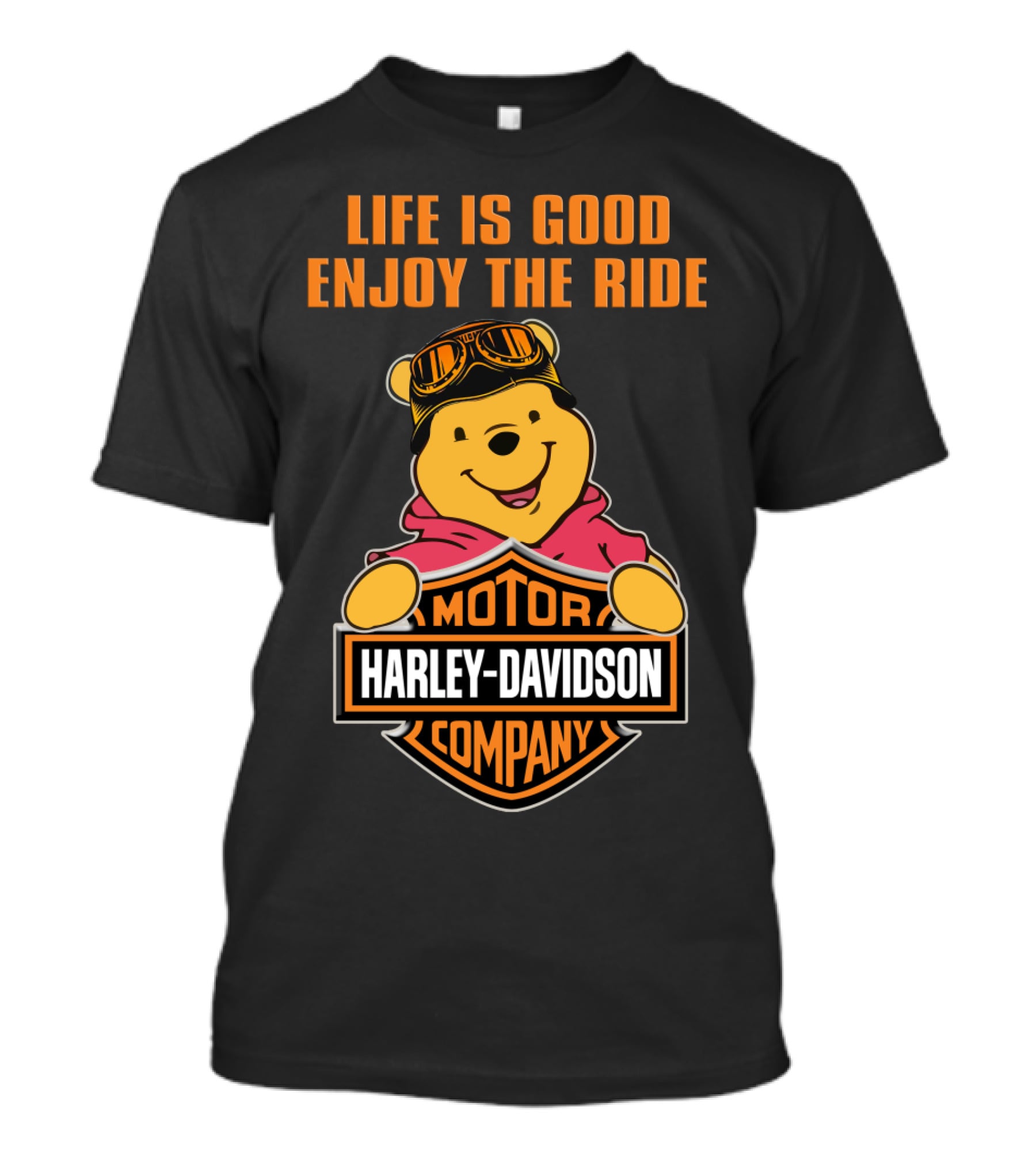Life Is Good Enjoy The Ride Harley Davidson Pooh T-Shirt