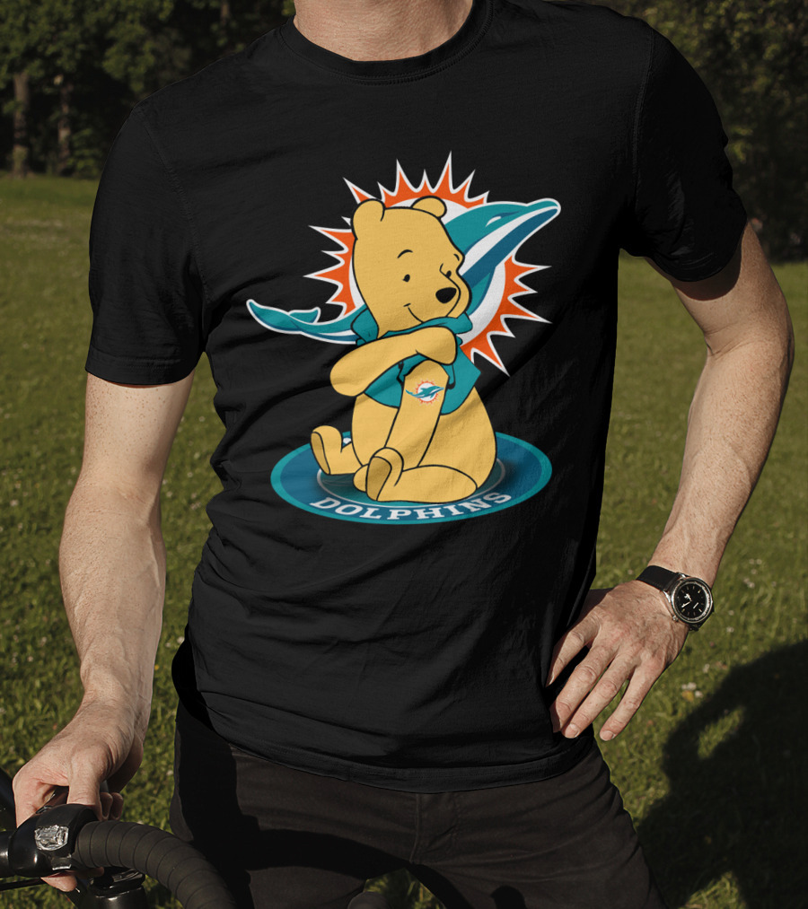 Pooh Dolphins Miami Football Fan Crossover T-Shirt