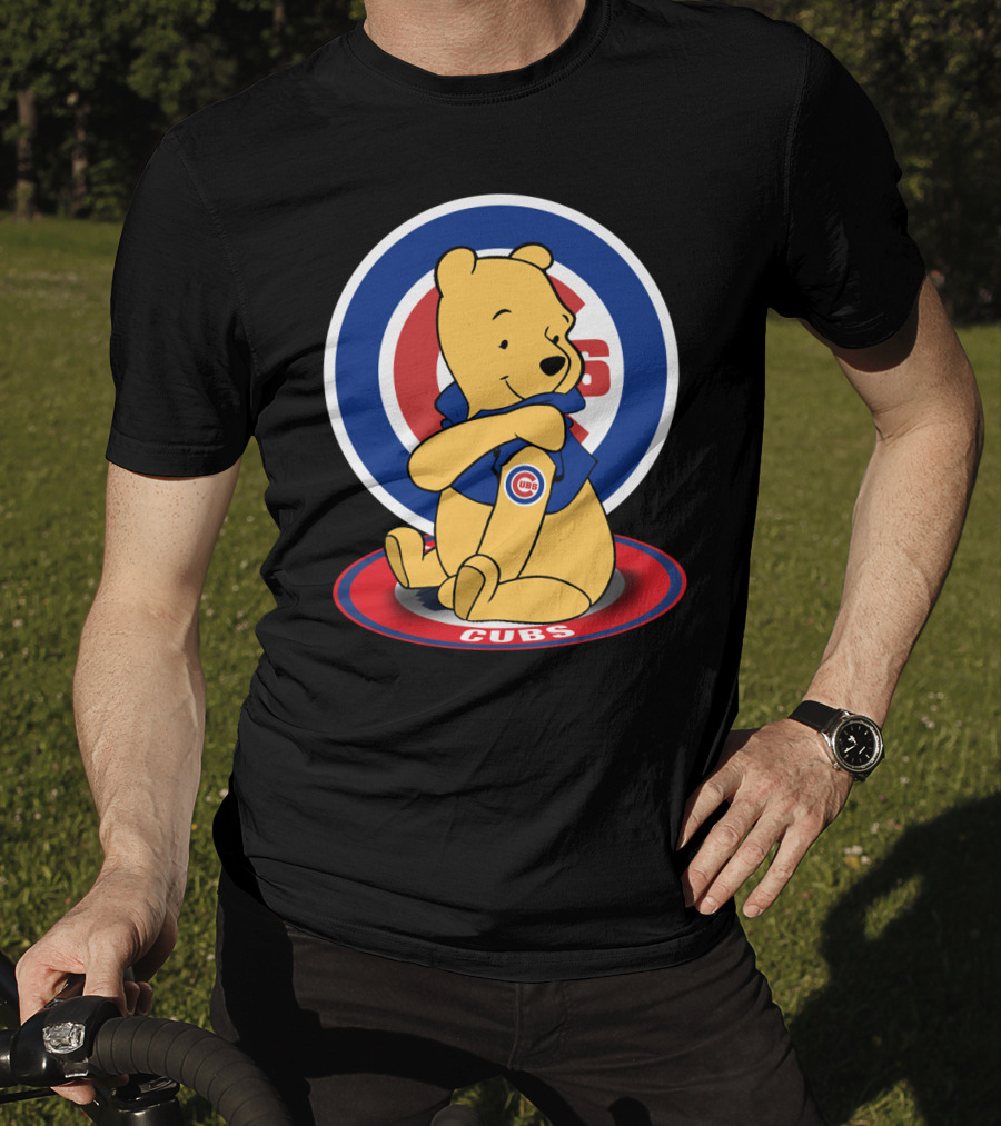 Winnie The Pooh Cubs Logo Baseball Fan Crossover T-Shirt