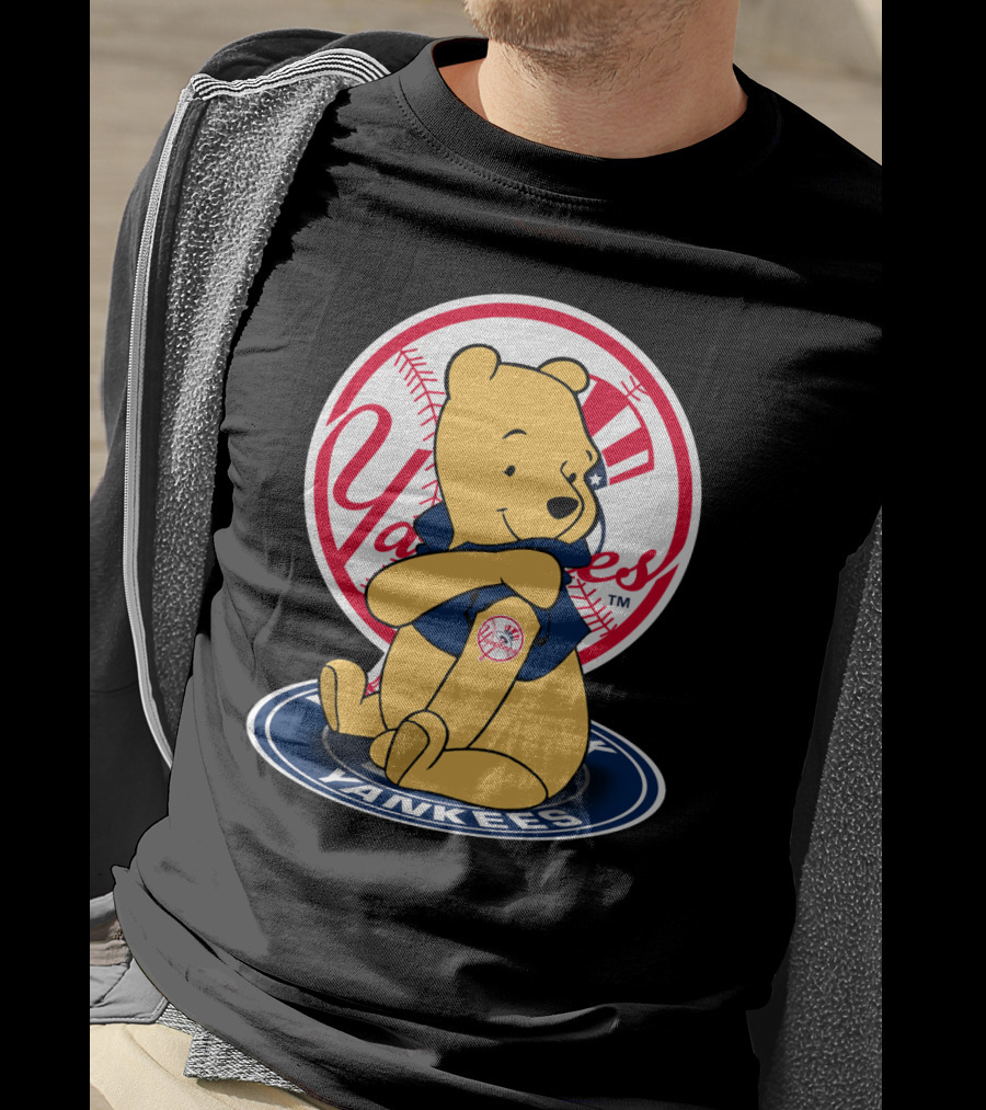 Yankees Pooh Bear Baseball Mashup T-Shirt