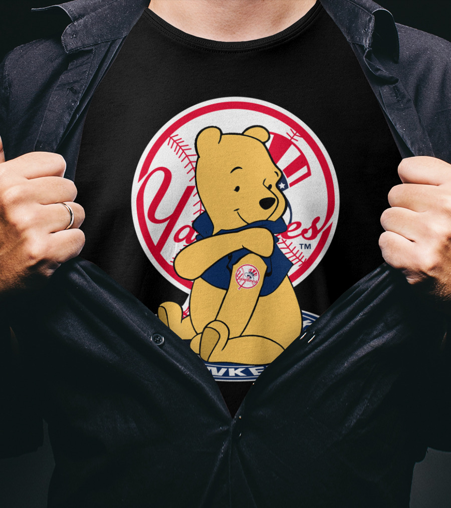 Yankees Pooh Bear Baseball Mashup T-Shirt