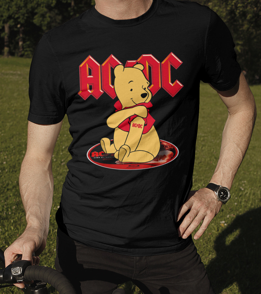 Acdc Pooh Bear Red Logo Crossover T-Shirt